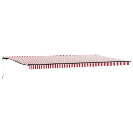 Novaro Behúzható napellenző Piros és Fehér 600 × 300 cm