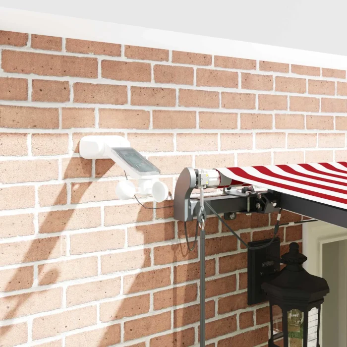 Novaro Behúzható napellenző Piros és Fehér 600 × 300 cm Poliészter