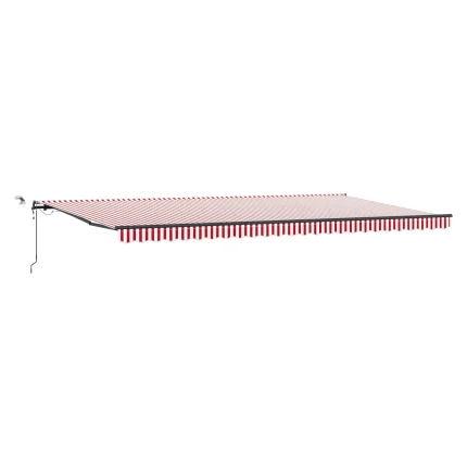 Novaro Behúzható napellenző Piros és Fehér 600 × 300 cm Poliészter