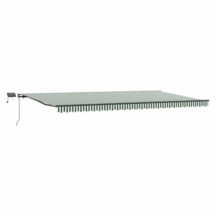 Novaro Behúzható napellenző Zöld és Fehér 600 × 300 cm