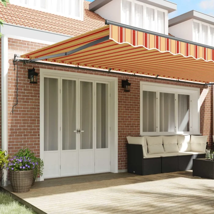 Novaro Behúzható napellenző Sárga és narancs 600 × 350 cm
