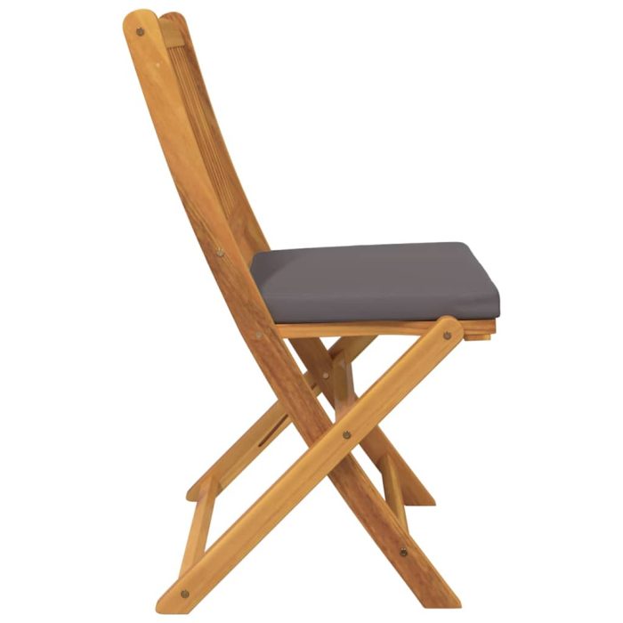 Novaro Összecsukható szék 6 db Szürke Tömör akácfa - Image 6
