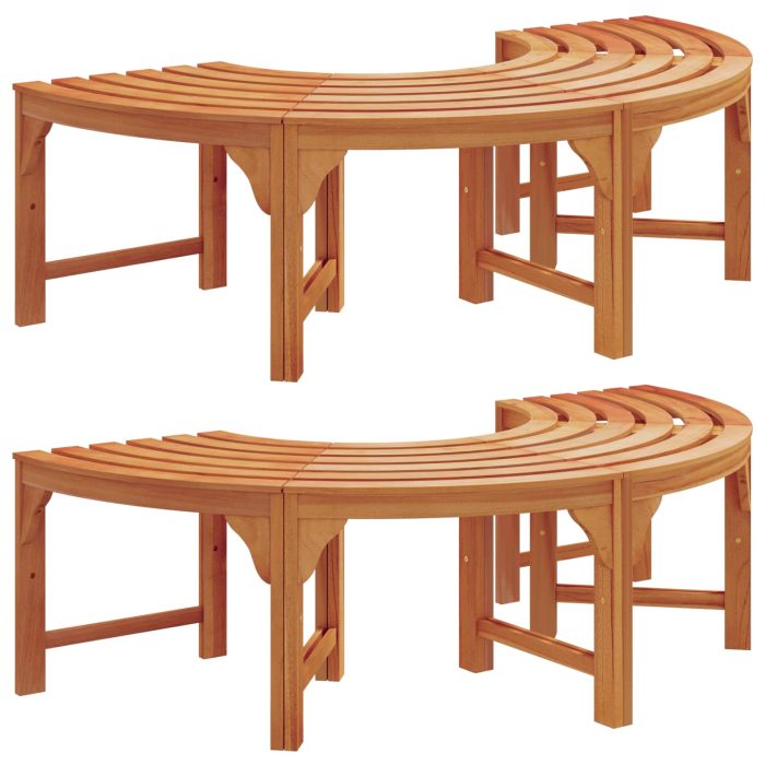 Novaro Fa pad 8 -Seater 2 db 160 x 80 x 45cm Tömör Eukaliptusz Fa - Image 2