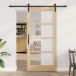 Novaro Csúszó ajtó ORKDAL Természetes és fekete 93 x 202 cm