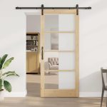 Novaro Csúszó ajtó ORKDAL Természetes és fekete 93 x 211 cm