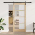 Novaro Csúszó ajtó ORKDAL Természetes és fekete 93 x 211 cm