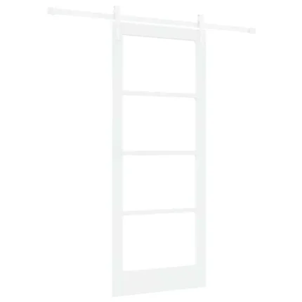 Novaro Csúszó ajtó ORKDAL Fehér 83 x 202 cm Tömör fenyőfa és üveg