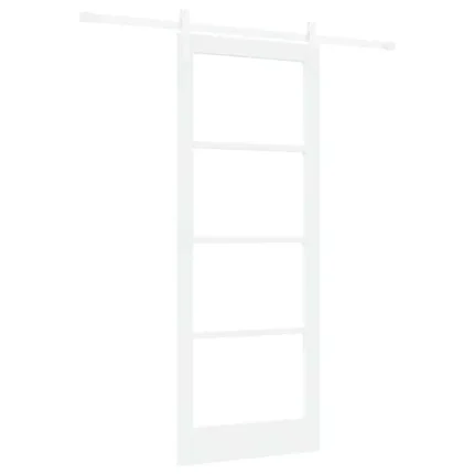 Novaro Csúszó ajtó ORKDAL Fehér 83 x 211 cm Tömör fenyőfa és üveg