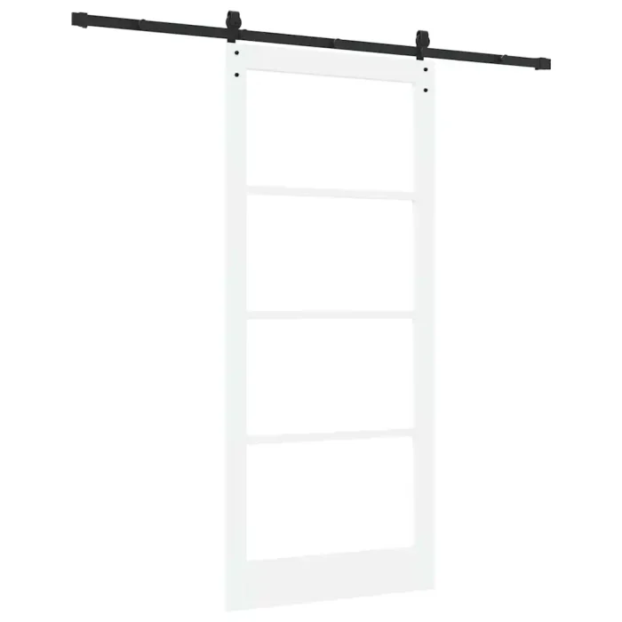 Novaro Csúszó ajtó ORKDAL Fehér 93 x 211 cm Tömör fenyőfa és üveg