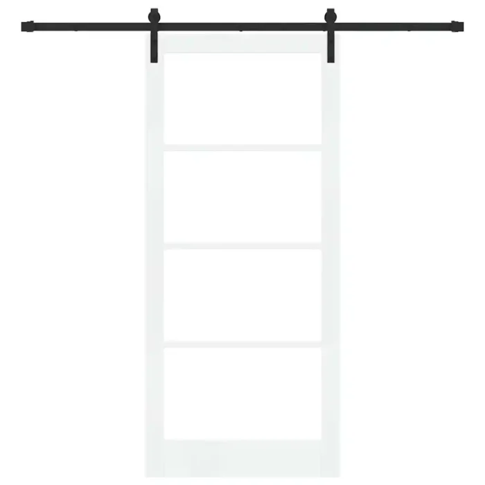 Novaro Csúszó ajtó ORKDAL Fehér 93 x 211 cm Tömör fenyőfa és üveg