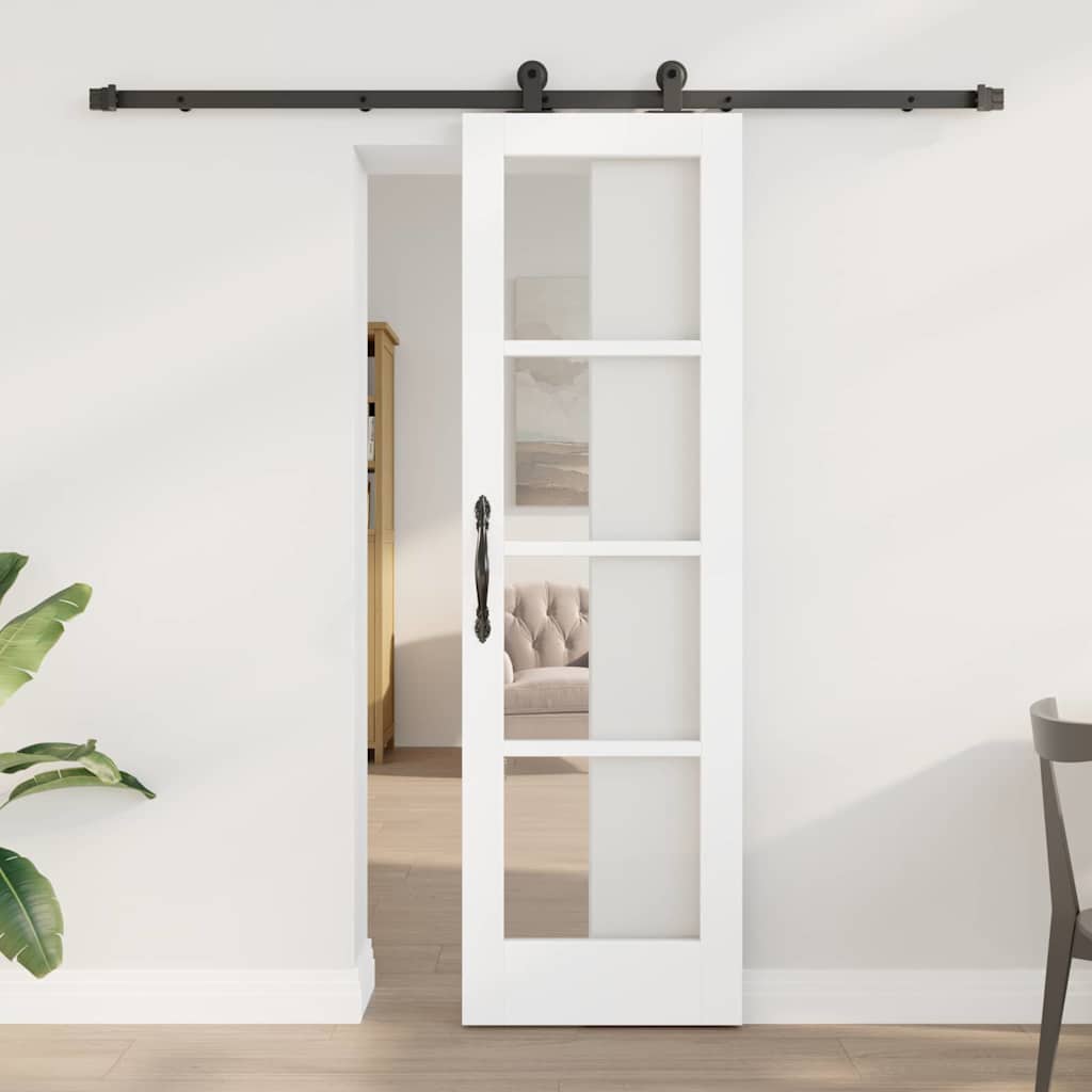 Novaro Csúszó ajtó ORKDAL 61 x 198,5 cm Tömör fenyőfa és üveg