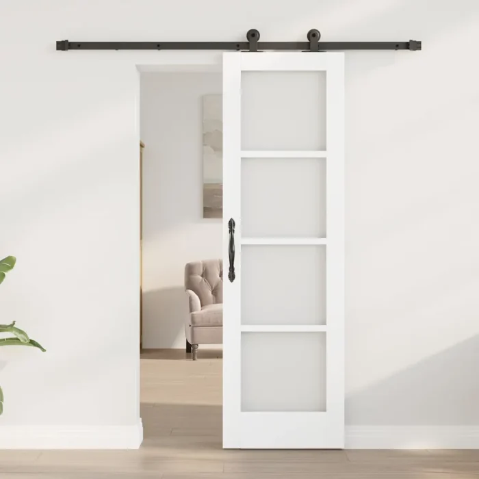Novaro Csúszó ajtó ORKDAL 61 x 198,5 cm Tömör fenyőfa és üveg
