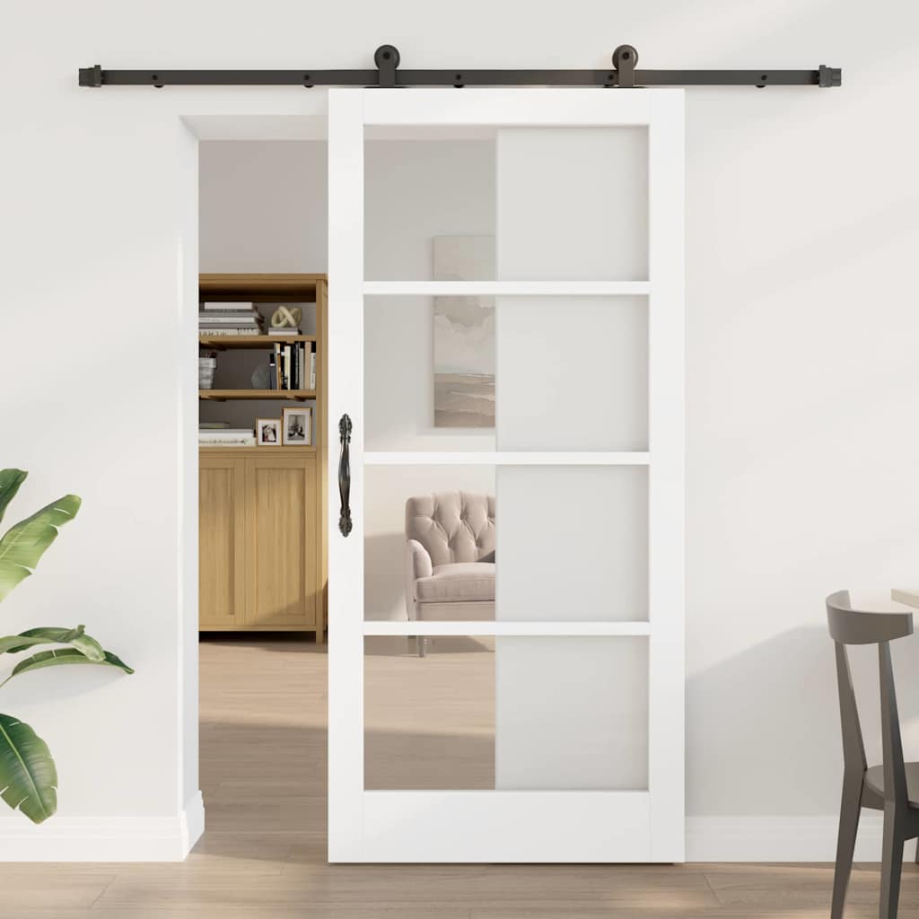 Novaro Csúszó ajtó ORKDAL 93 x 202 cm Tömör fenyőfa és üveg