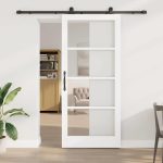 Novaro Csúszó ajtó ORKDAL 93 x 211 cm Tömör fenyőfa és üveg
