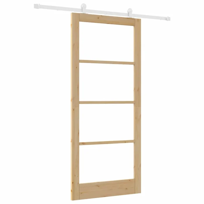 Novaro Csúszó ajtó ORKDAL 93 x 211 cm Tömör fenyőfa és üveg
