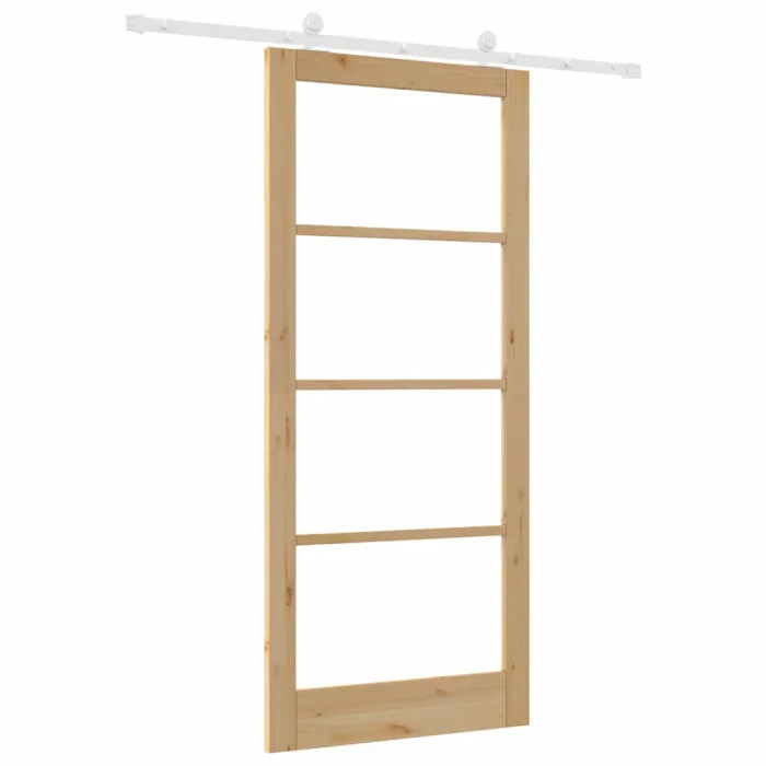Novaro Csúszó ajtó ORKDAL 93 x 211 cm Tömör fenyőfa és üveg