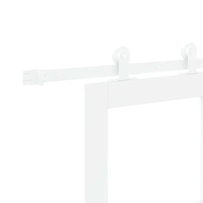 Novaro Csúszó ajtó ORKDAL 93 x 232 cm Tömör fenyőfa és üveg Fehér