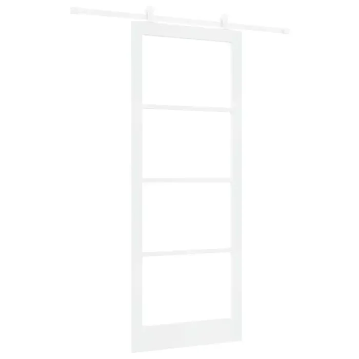 Novaro Csúszó ajtó ORKDAL 93 x 232 cm Tömör fenyőfa és üveg Fehér