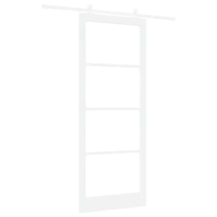 Novaro Csúszó ajtó ORKDAL 93 x 232 cm Tömör fenyőfa és üveg Fehér