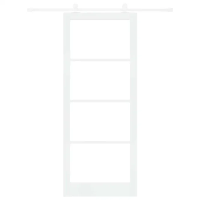 Novaro Csúszó ajtó ORKDAL 93 x 232 cm Tömör fenyőfa és üveg Fehér