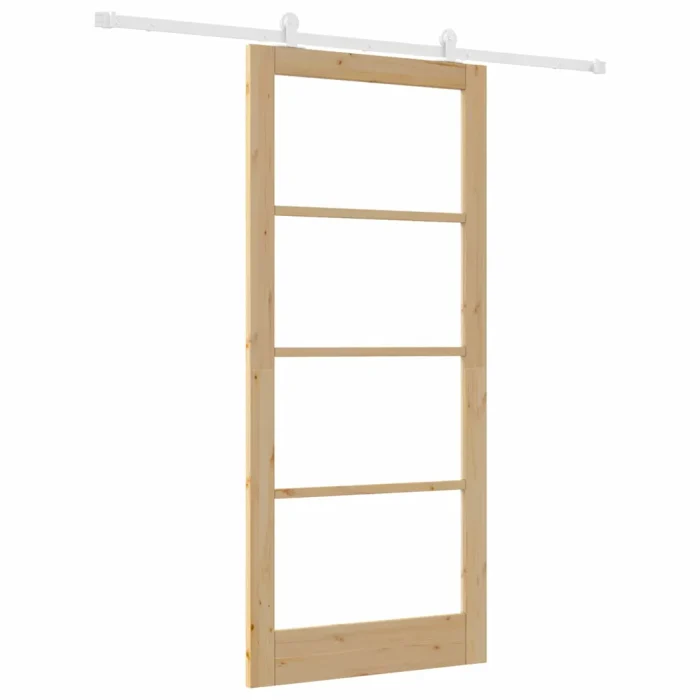 Novaro Csúszó ajtó ORKDAL 93 x 211 cm Tömör fenyőfa és üveg