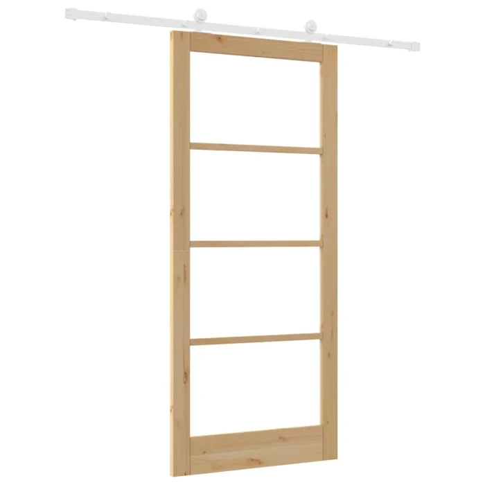 Novaro Csúszó ajtó ORKDAL 93 x 211 cm Tömör fenyőfa és üveg