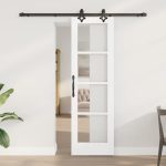 Novaro Csúszó ajtó ORKDAL 61 x 198,5 cm Tömör fenyőfa és üveg