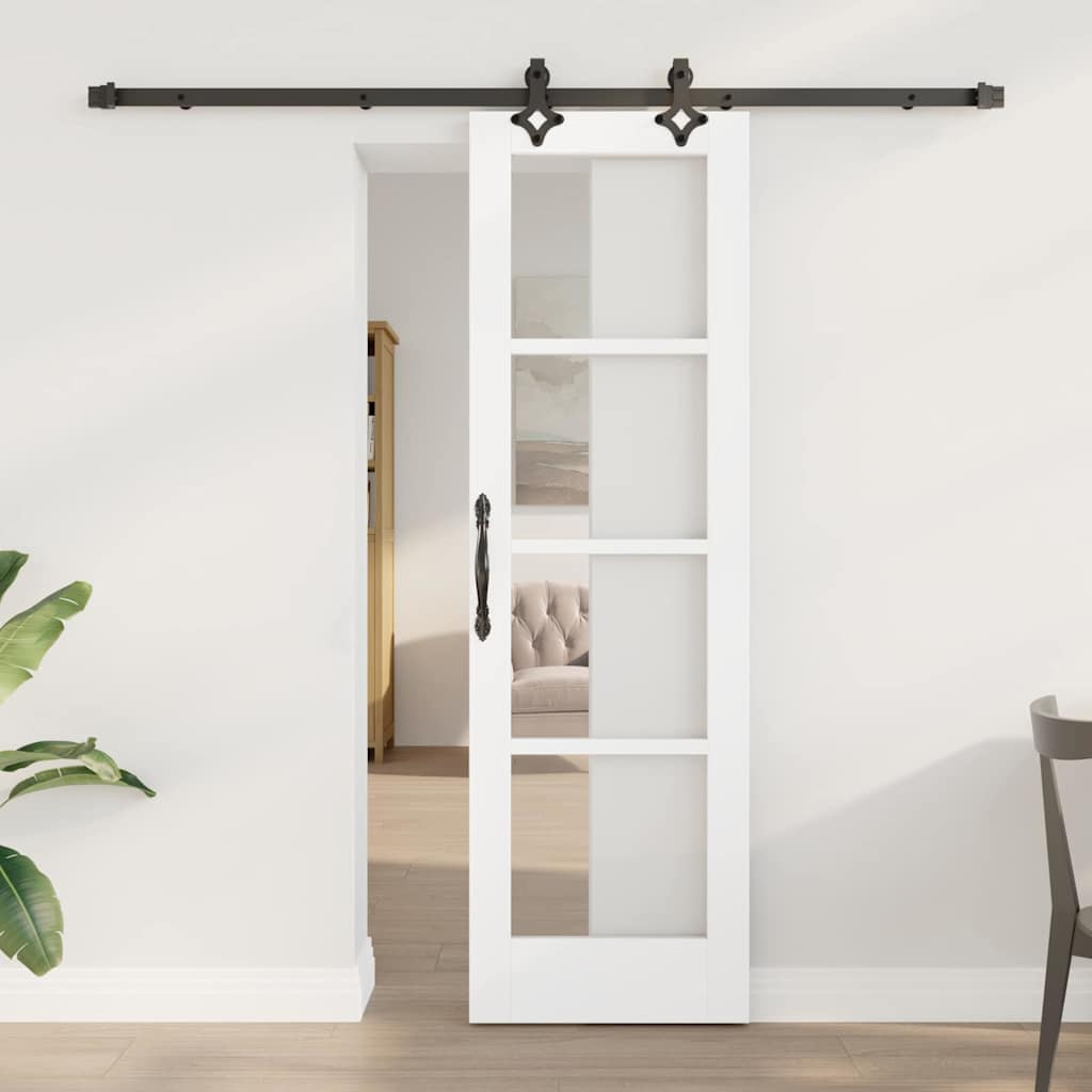 Novaro Csúszó ajtó ORKDAL 61 x 198,5 cm Tömör fenyőfa és üveg