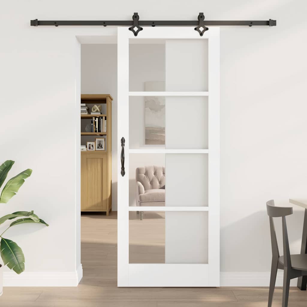 Novaro Csúszó ajtó ORKDAL 83 x 211 cm Tömör fenyőfa és üveg