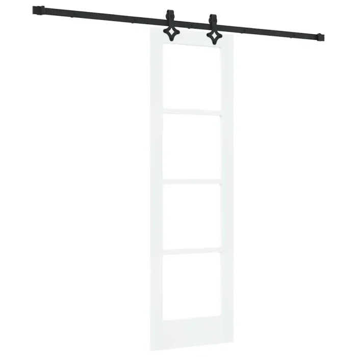 Novaro Csúszó ajtó Fehér 61 x 198,5 cm Tömör fenyőfa és üveg