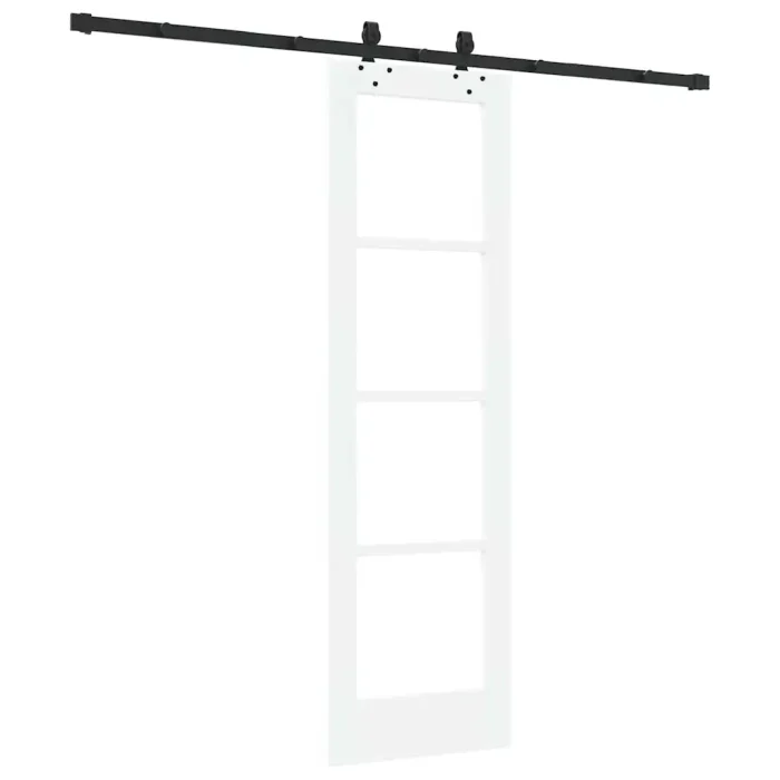 Novaro Csúszó ajtó Fehér 61 x 198,5 cm Tömör fenyőfa és üveg