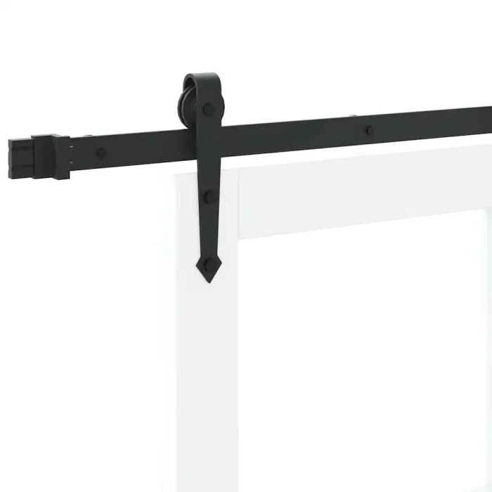Novaro Csúszó ajtó 93 x 202 cm Tömör fenyőfa és üveg Fehér