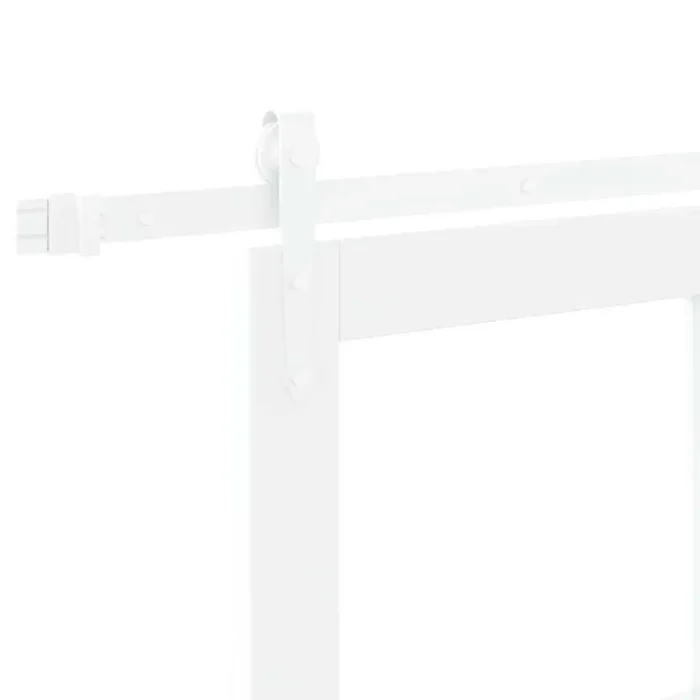 Novaro Csúszó ajtó 93 x 202 cm Tömör fenyőfa és üveg Fehér