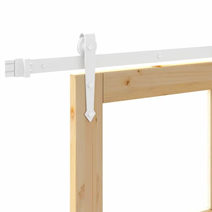 Novaro Csúszó ajtó 93 x 202 cm Tömör fenyőfa és üveg Természetes