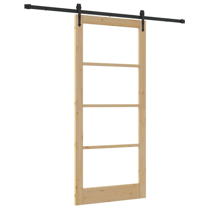 Novaro Csúszó ajtó ORKDAL 93 x 211 cm Tömör fenyőfa és üveg