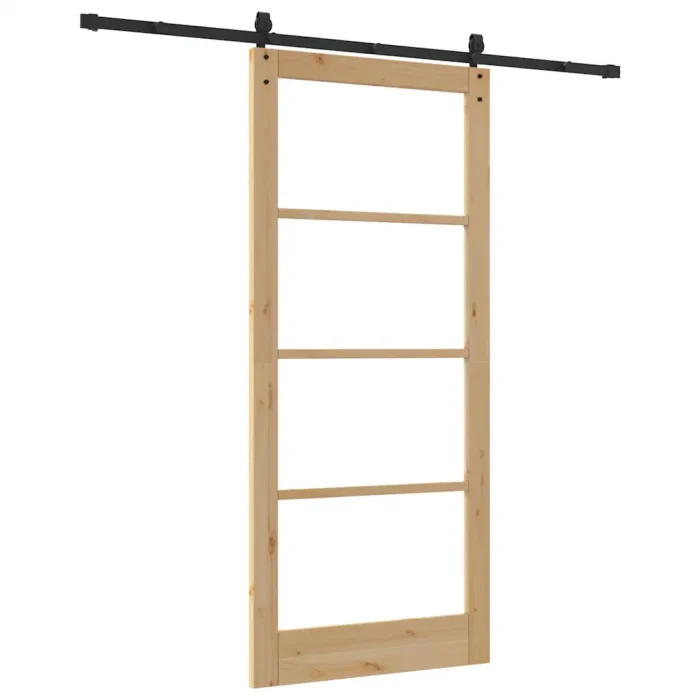 Novaro Csúszó ajtó ORKDAL 93 x 211 cm Tömör fenyőfa és üveg