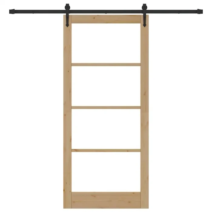 Novaro Csúszó ajtó ORKDAL 93 x 211 cm Tömör fenyőfa és üveg