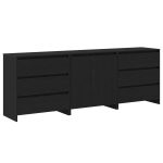 Novaro Széf 3 db Fekete 70 x 41 x 75 cm Szerelt Fa