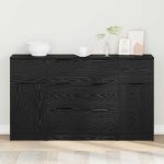 Novaro Széf 3 db Fekete tölgy 121 x 30 x 70 cm Szerelt Fa