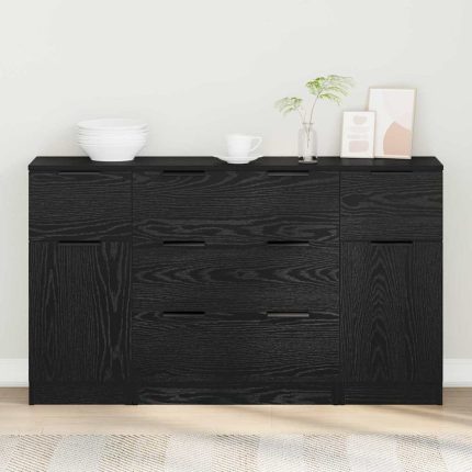 Novaro Széf 3 db Fekete tölgy 121 x 30 x 70 cm Szerelt Fa