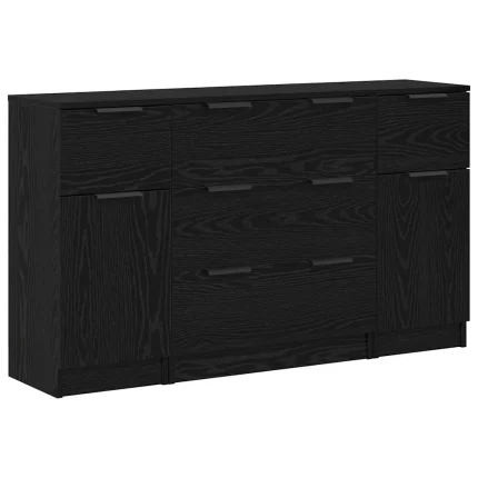 Novaro Széf 3 db Fekete tölgy 121 x 30 x 70 cm Szerelt Fa