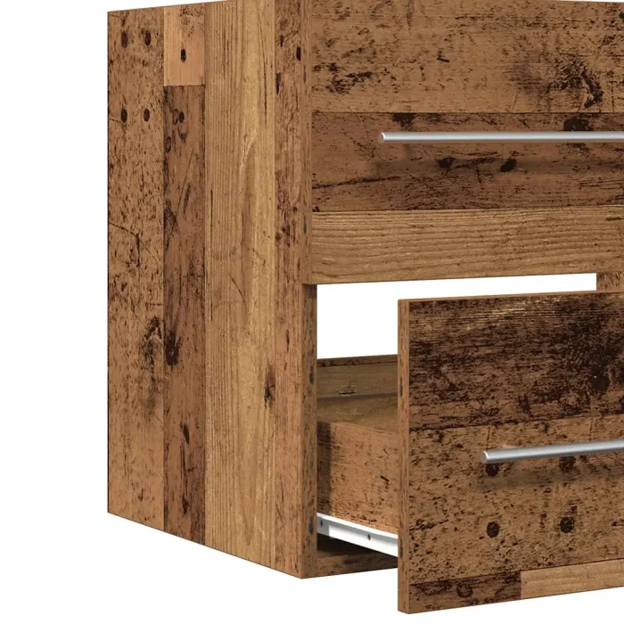 Novaro Fürdőszobai mosdószekrény 2 db Öreg fa 60 x 38,5 x 48 cm