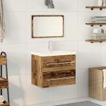 Novaro Fürdőszobai mosdószekrény 2 db Öreg fa 60 x 38,5 x 48 cm