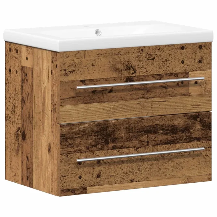 Novaro Fürdőszobai mosdószekrény 2 db Öreg fa 60 x 38,5 x 48 cm