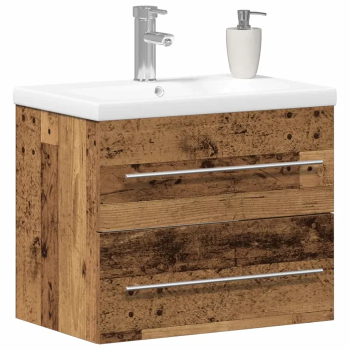 Novaro Fürdőszobai mosdószekrény 2 db Öreg fa 60 x 38,5 x 48 cm