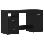 Novaro Asztal fiókkal 2 db Fekete tölgy 140 x 50 x 76 cm Szerelt Fa