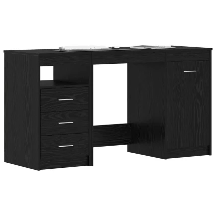 Novaro Asztal fiókkal 2 db Fekete tölgy 140 x 50 x 76 cm Szerelt Fa