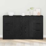 Novaro Széf 3 db Fekete tölgy 121 x 30 x 70 cm Szerelt Fa
