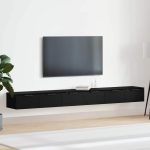 Novaro Fali szekrény 2 db Fekete tölgy 102 x 30 x 20 cm Szerelt Fa