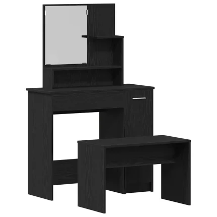 Novaro Sminkasztal Készlet 2 db Fekete tölgy 86,5 x 35 x 136 cm